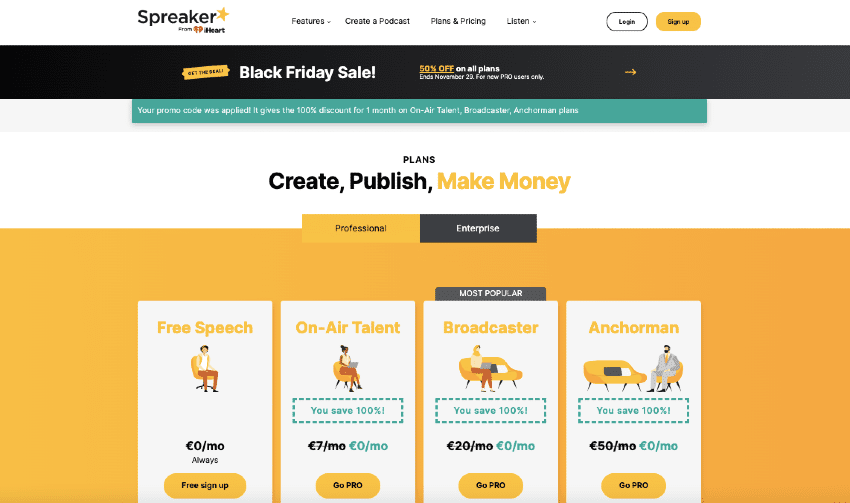 Spreaker promocja rabat obniżka Black Friday 2021