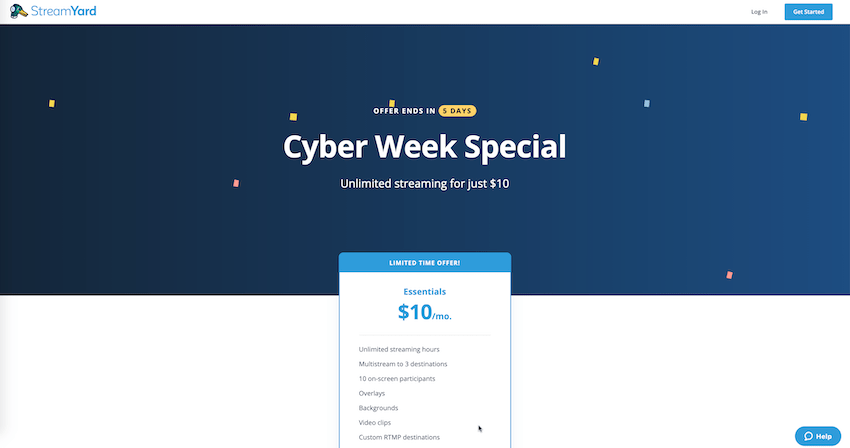 streamyard rabat obniżka promocja cyber monday 2020