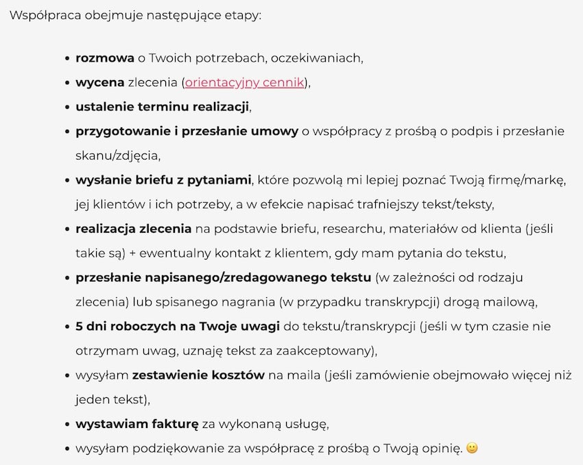 proces współpracy z copywriterem