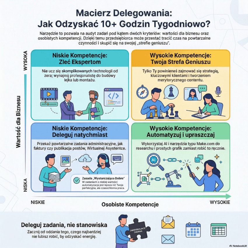 jak zwiększyć produktywność - macierz delegowania soloprzedsiębiorcy